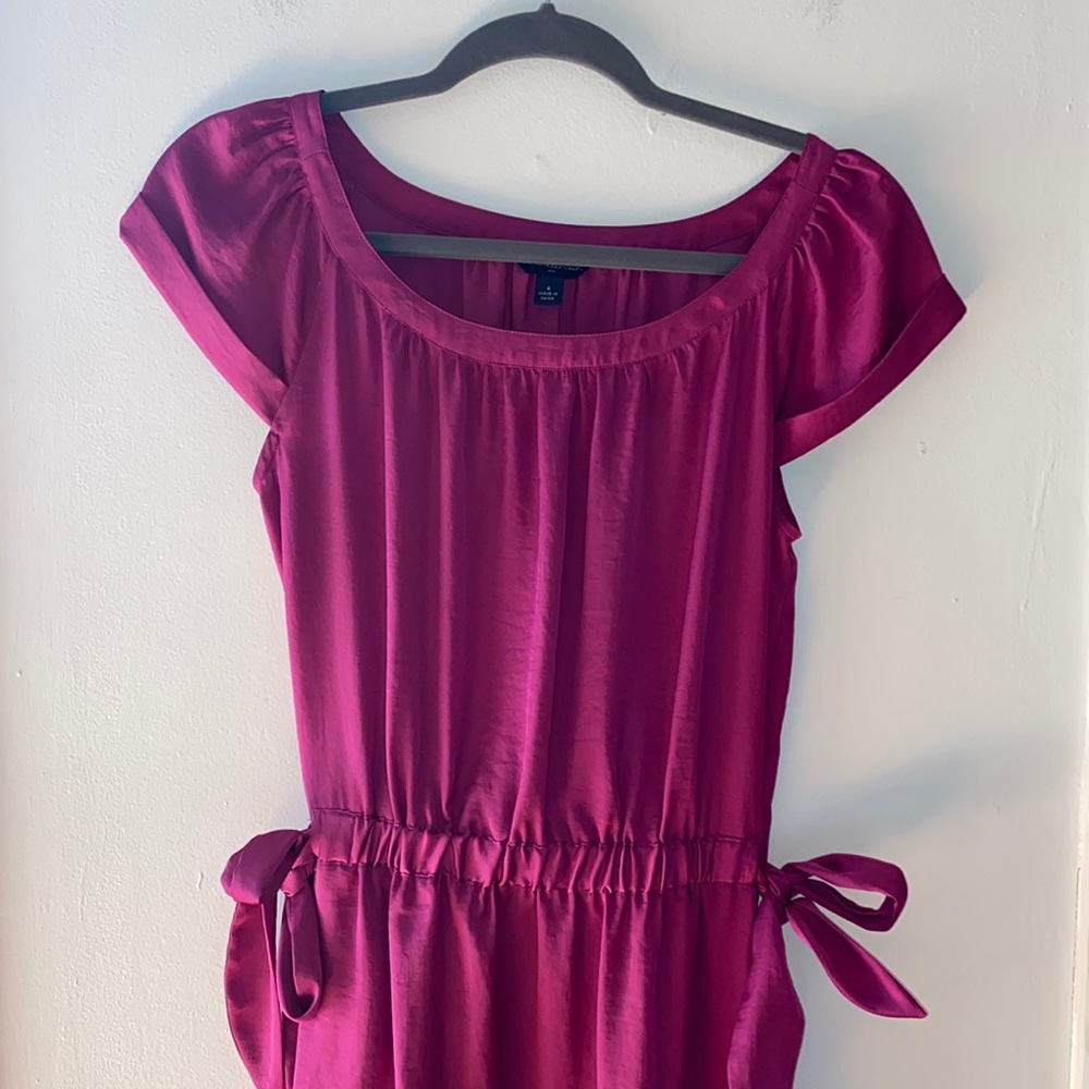 Banana Republic hot pink poly dress with pockets 4